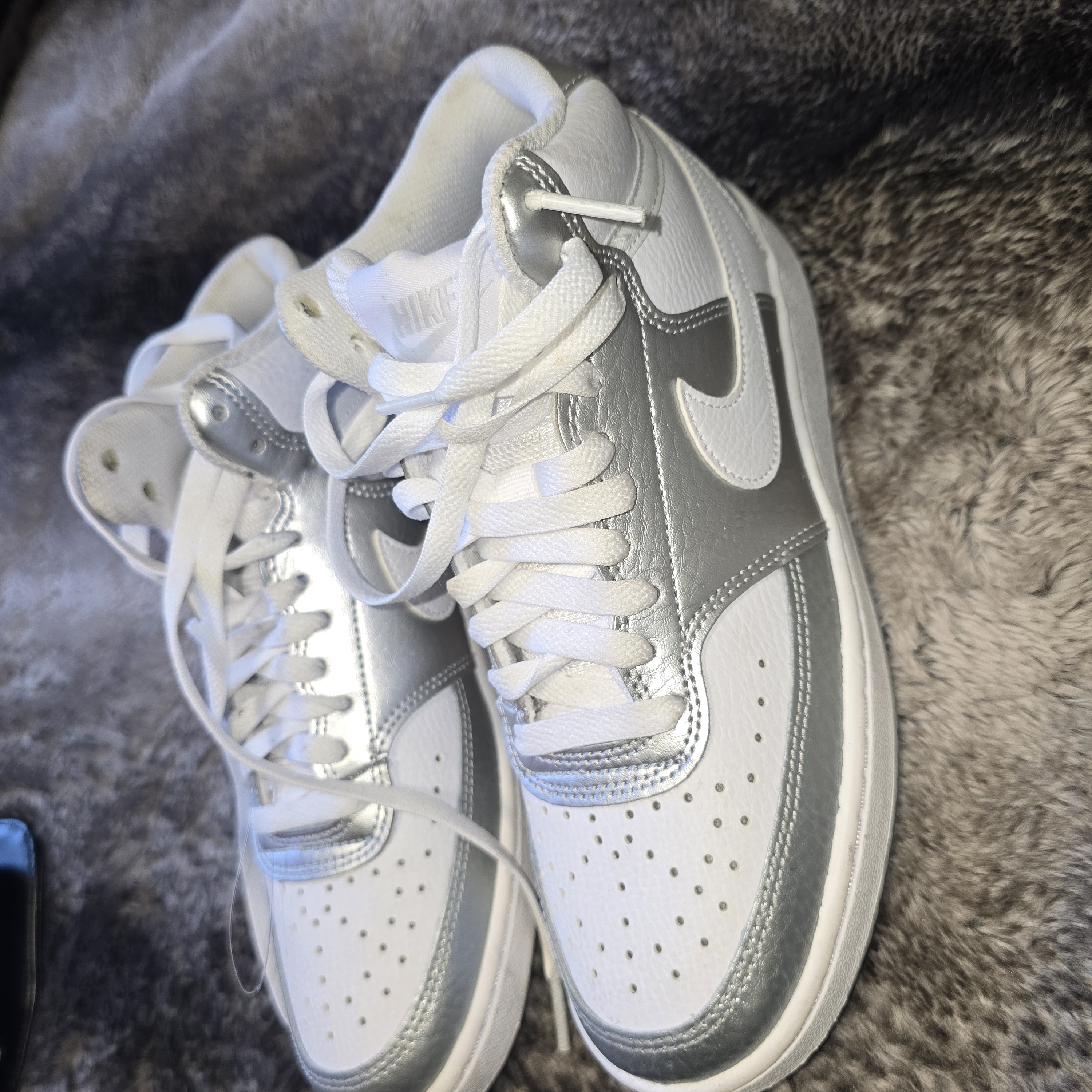 Original Nike White And Silver Sneakers